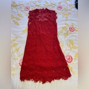Free People Lace Mini Dress With Keyhole Cutout (NWT)
